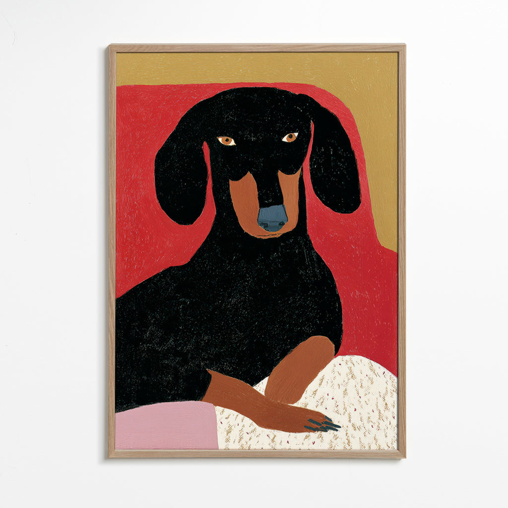 Gravhund portræt illustration