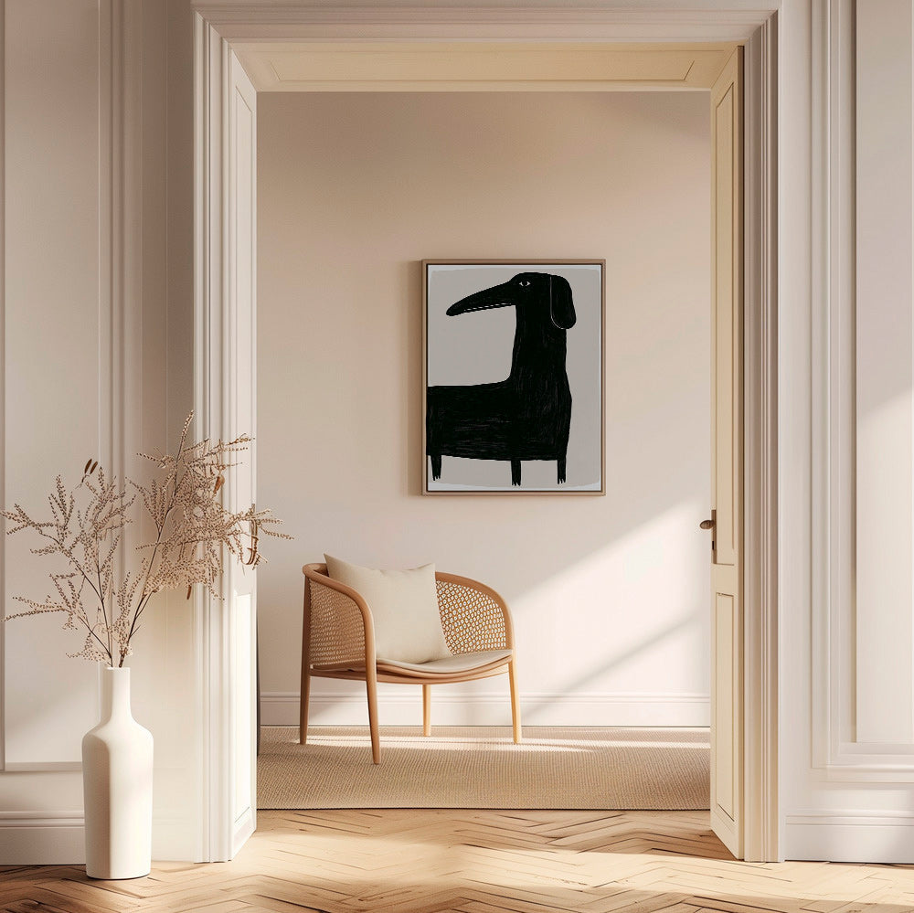 Plakat slank sort hund illustration