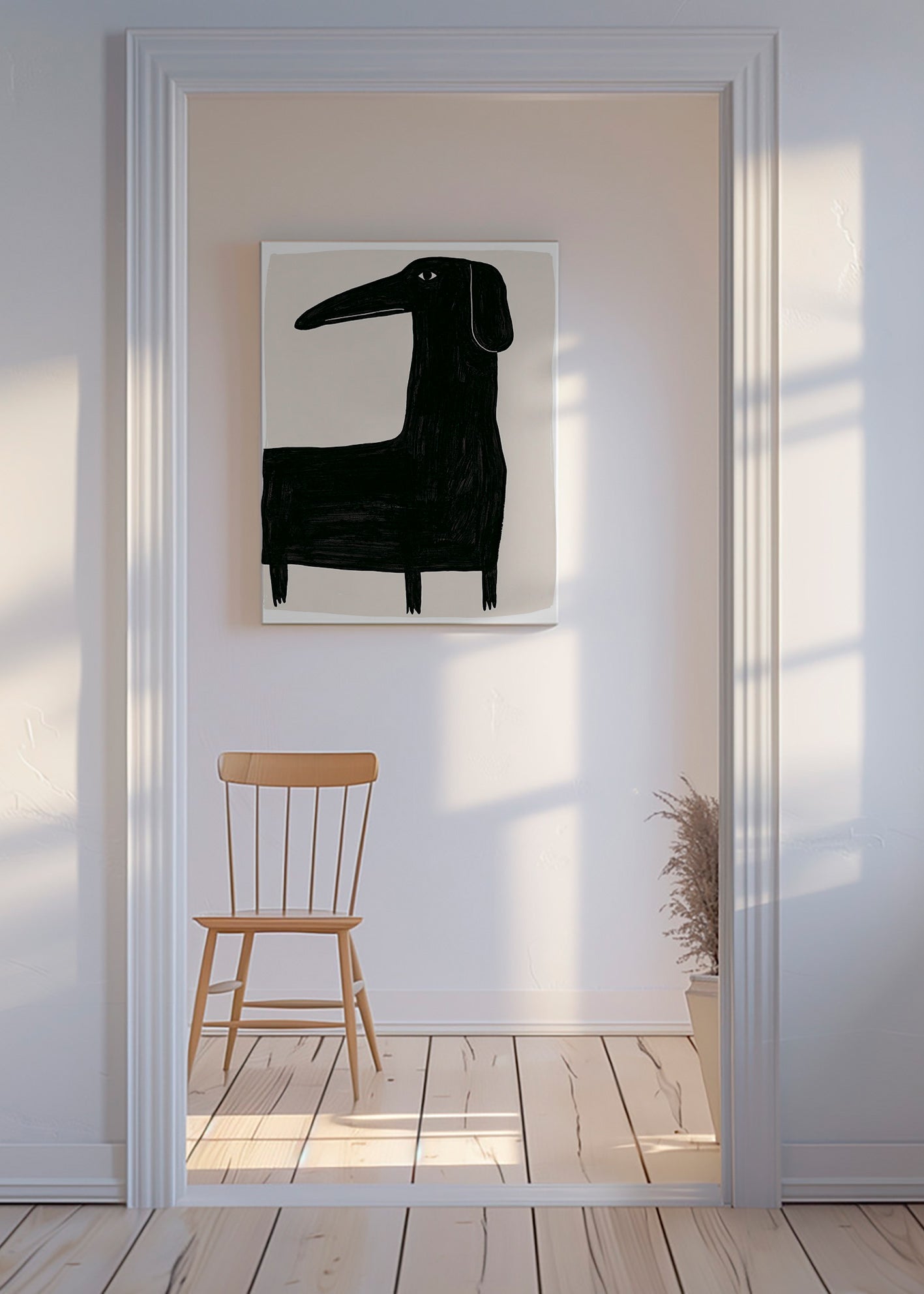 Plakat slank sort hund illustration