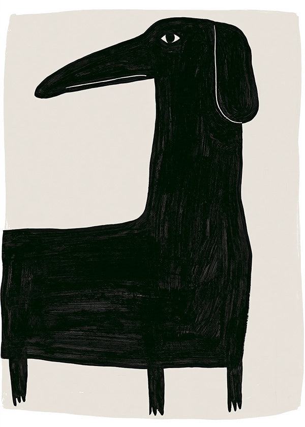 Plakat slank sort hund illustration