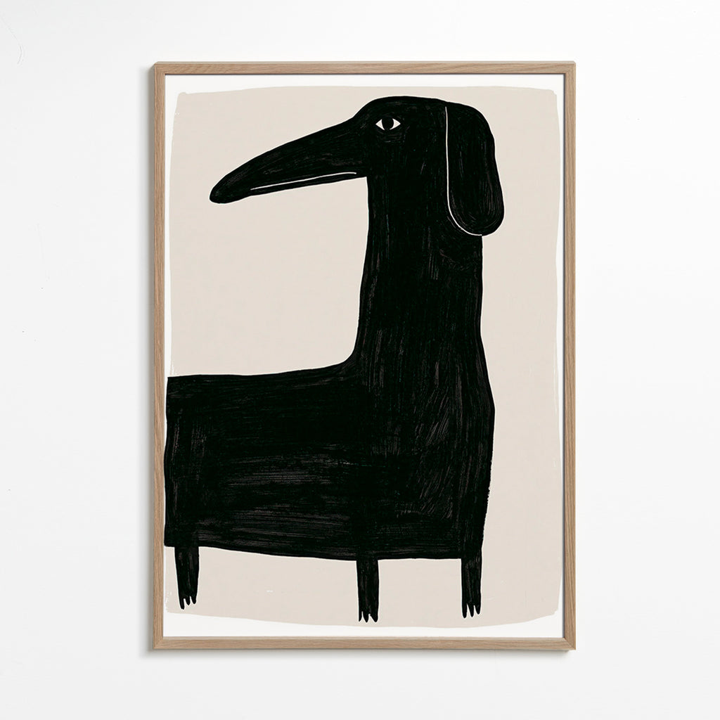 Plakat slank sort hund illustration