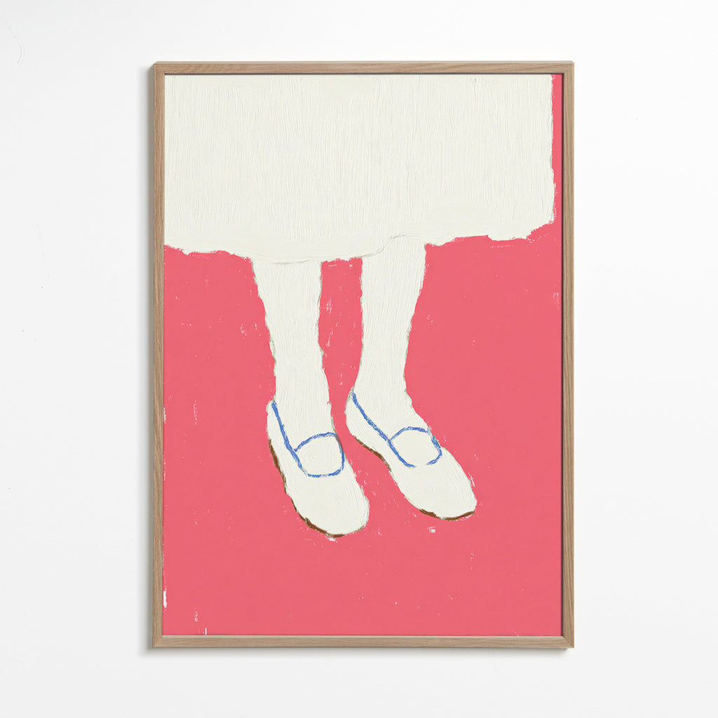Illustration af ben med rosa sko