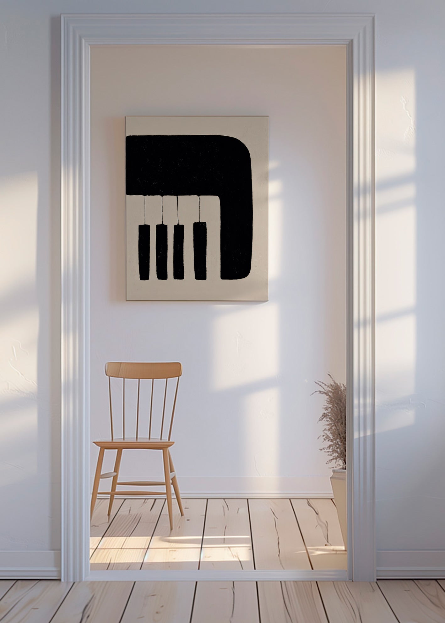 Minimalistisk piano-billede med tangenter