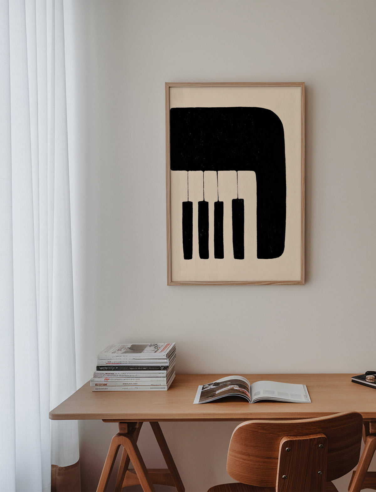 Minimalistisk piano-billede med tangenter