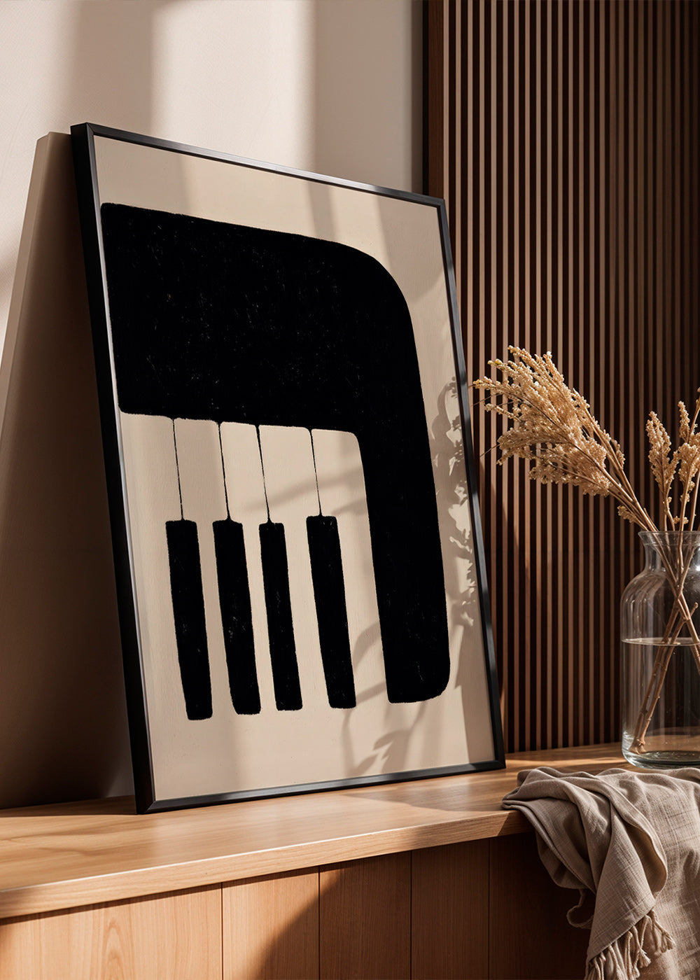 Minimalistisk piano-billede med tangenter