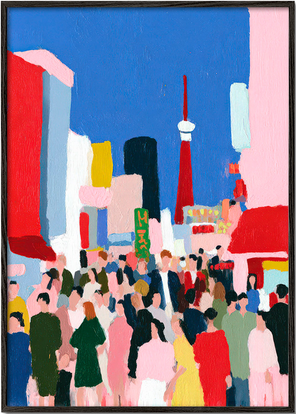 Byplakat Tokyo farverig