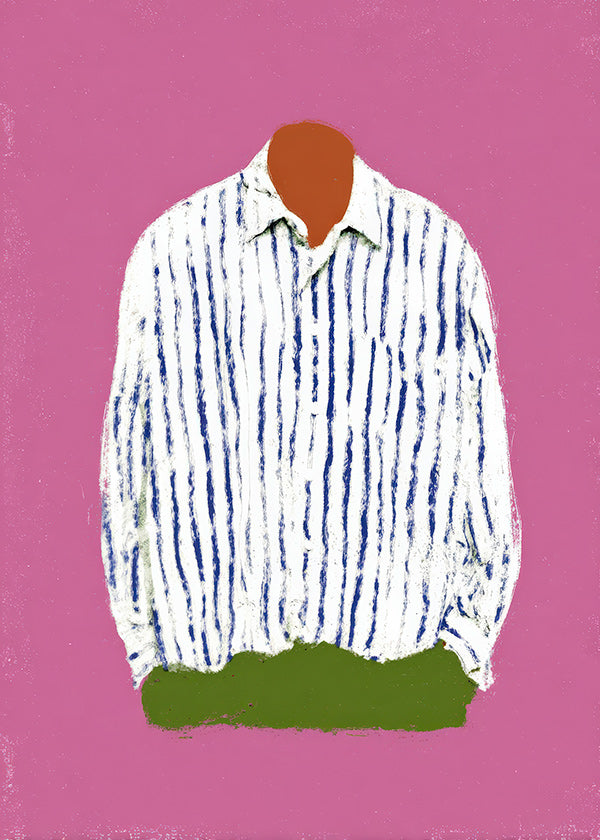 Illustration stribet skjorte på pink baggrund