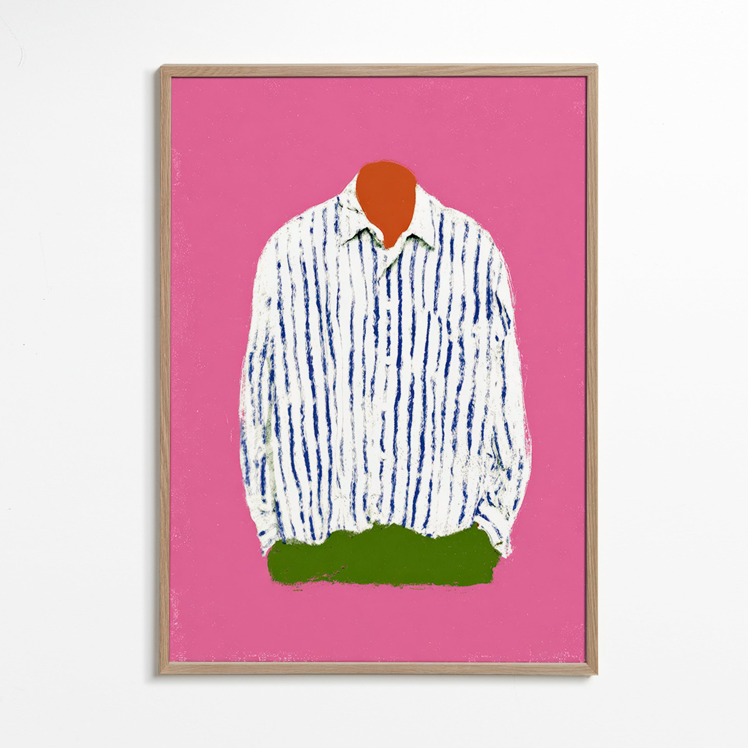 Illustration stribet skjorte på pink baggrund