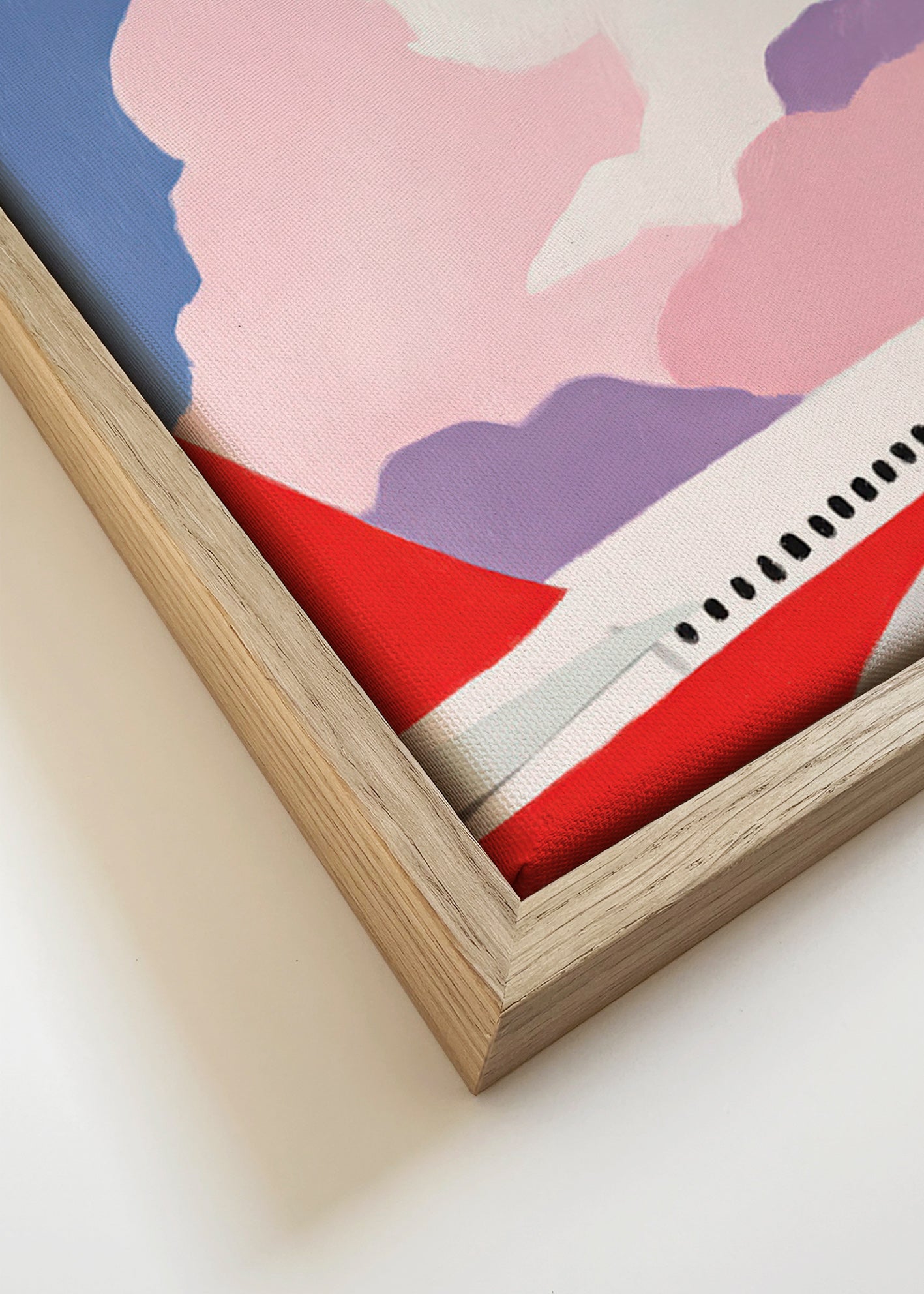 Illustration af fly mellem lyserøde skyer