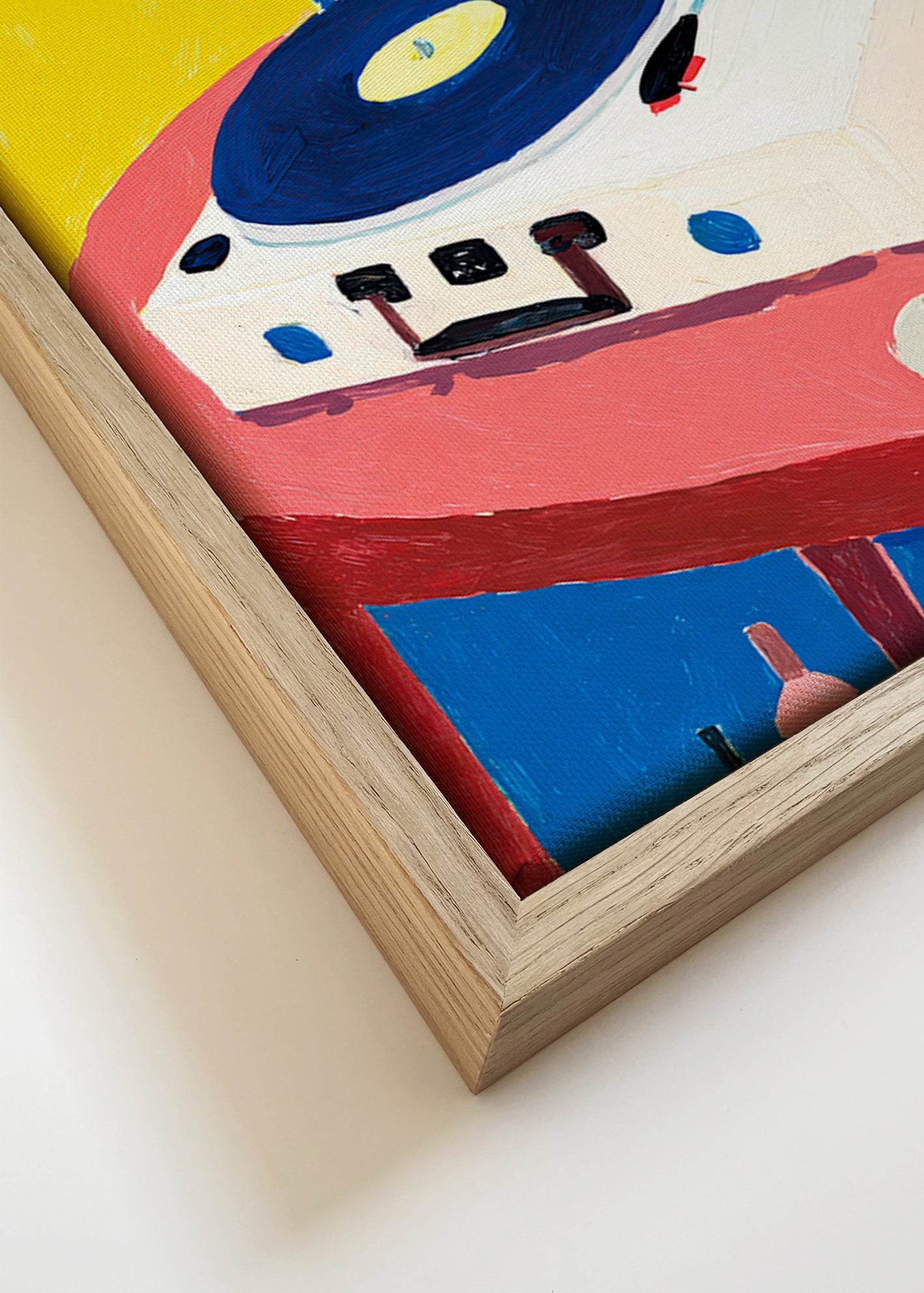 Illustration: vintage pladespiller på bord