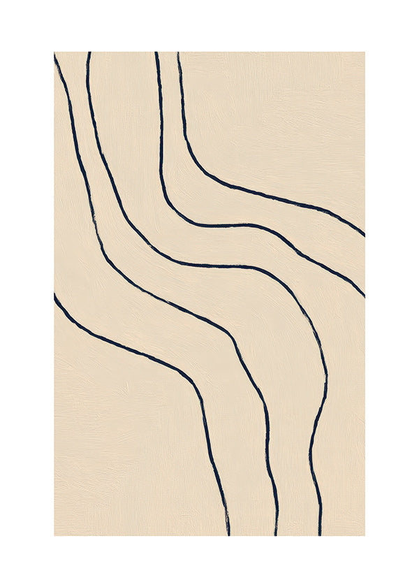 Minimalistisk billede med organiske linjer beige