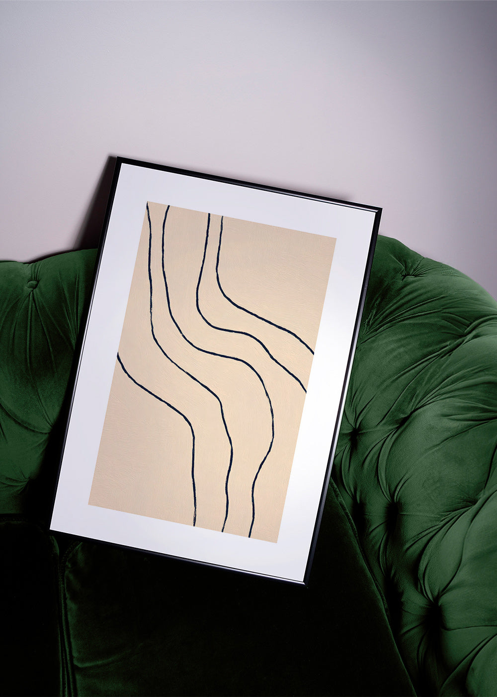 Minimalistisk billede med organiske linjer beige