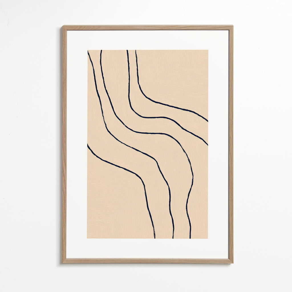 Minimalistisk billede med organiske linjer beige