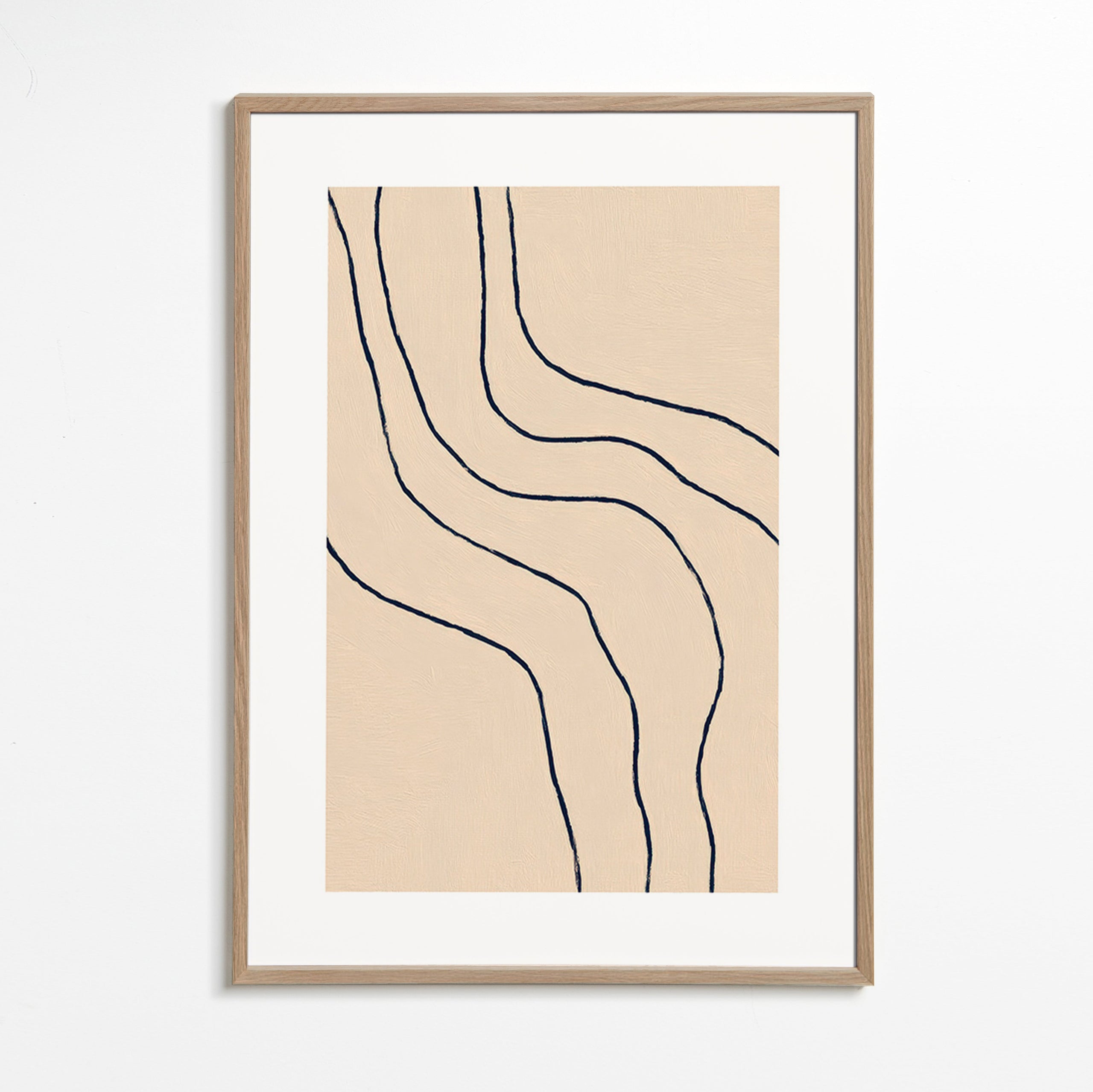 Minimalistisk billede med organiske linjer beige