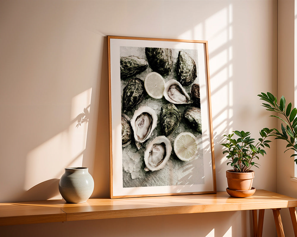 Køkkenkunst med østers og citron
