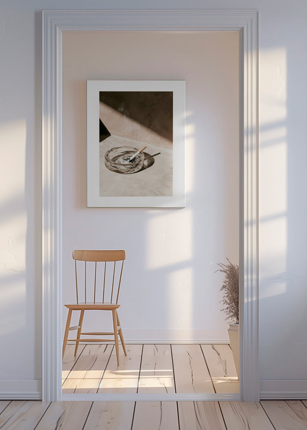 Køkkenfotografi med glas askebæger