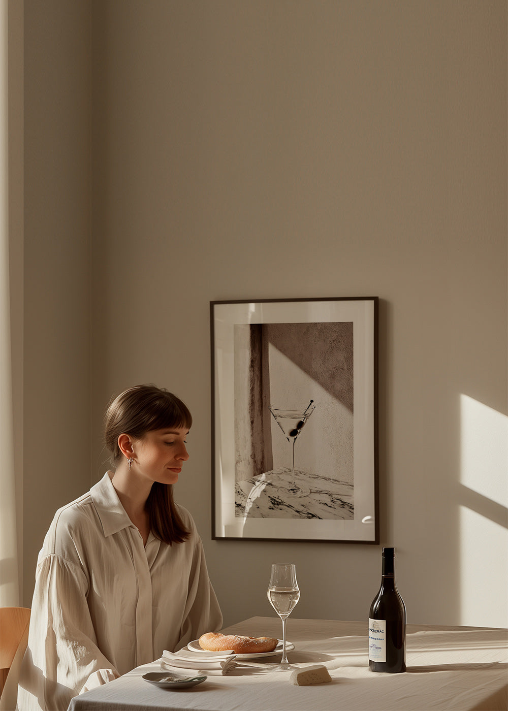 Køkkenkunst Martini i glas på marmor