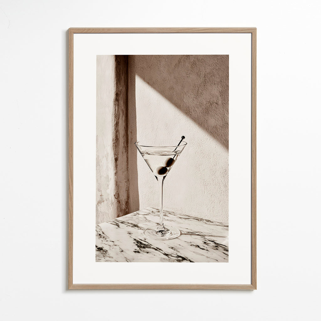 Køkkenkunst Martini i glas på marmor