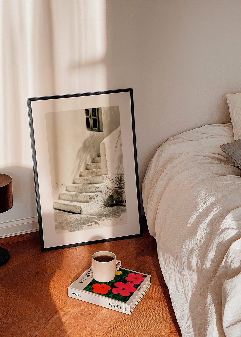 Photograph hvide trin med plante