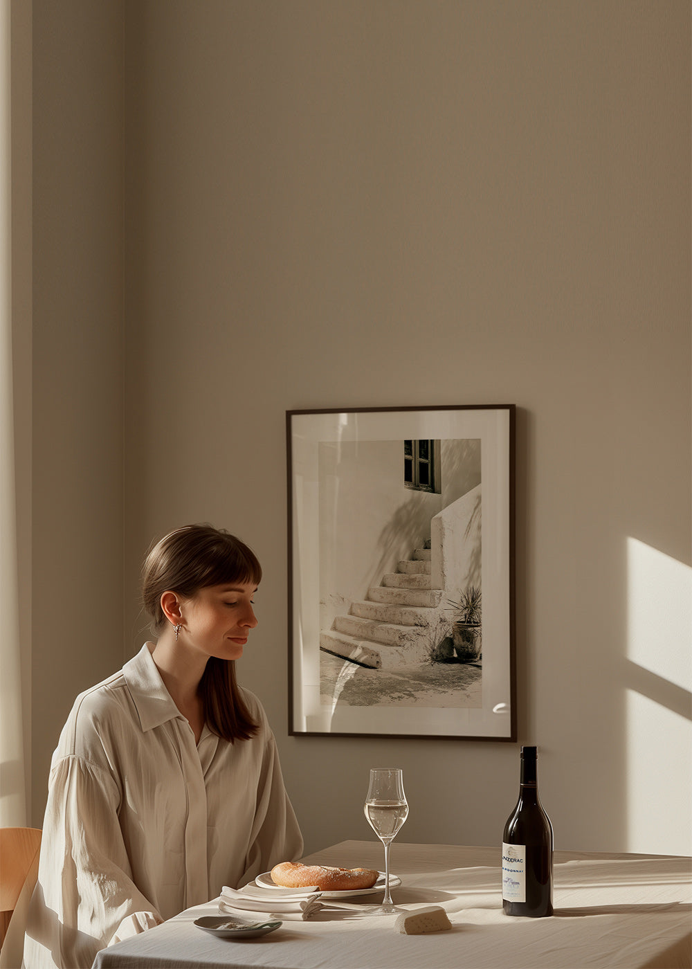 Photograph hvide trin med plante