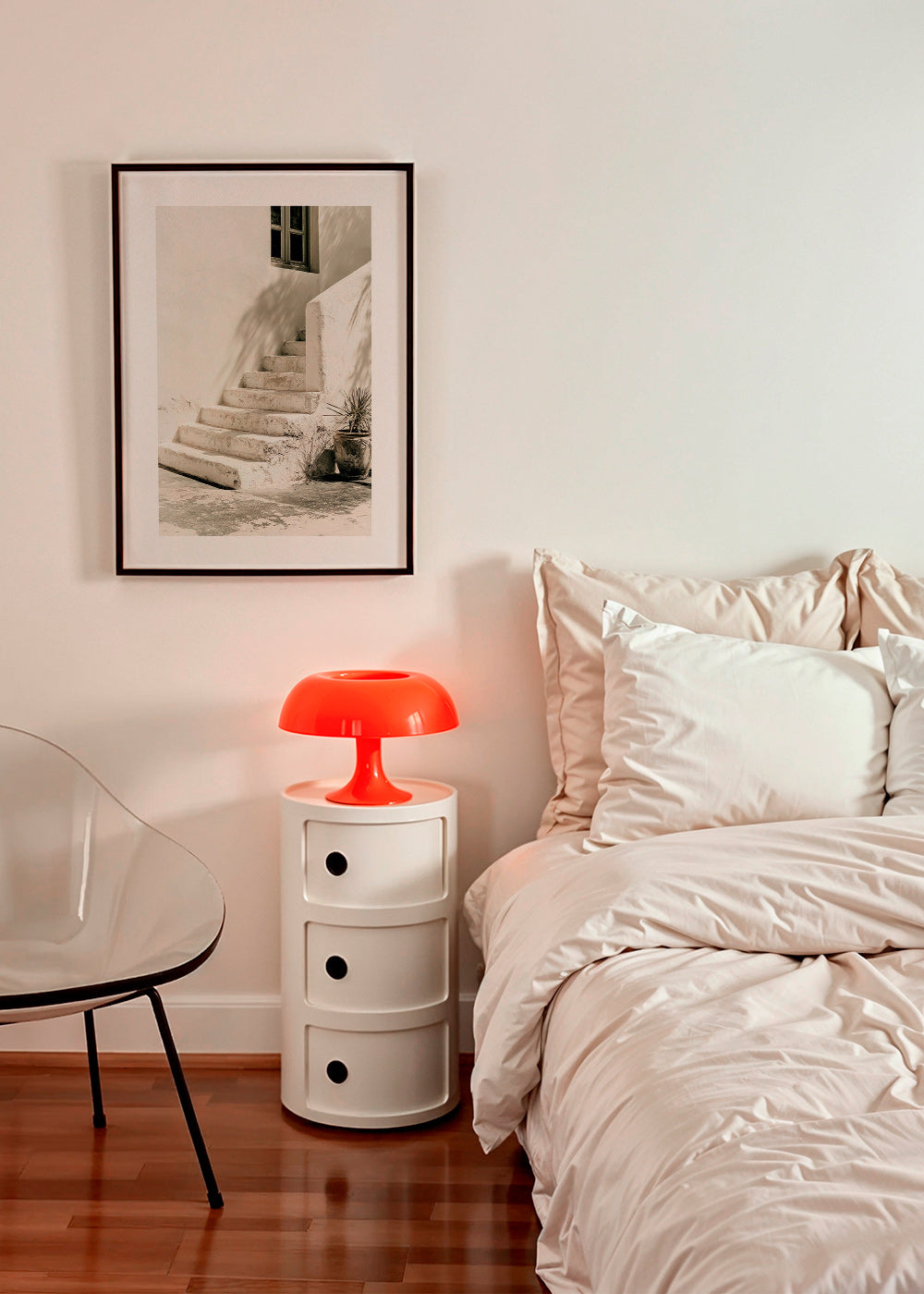 Photograph hvide trin med plante