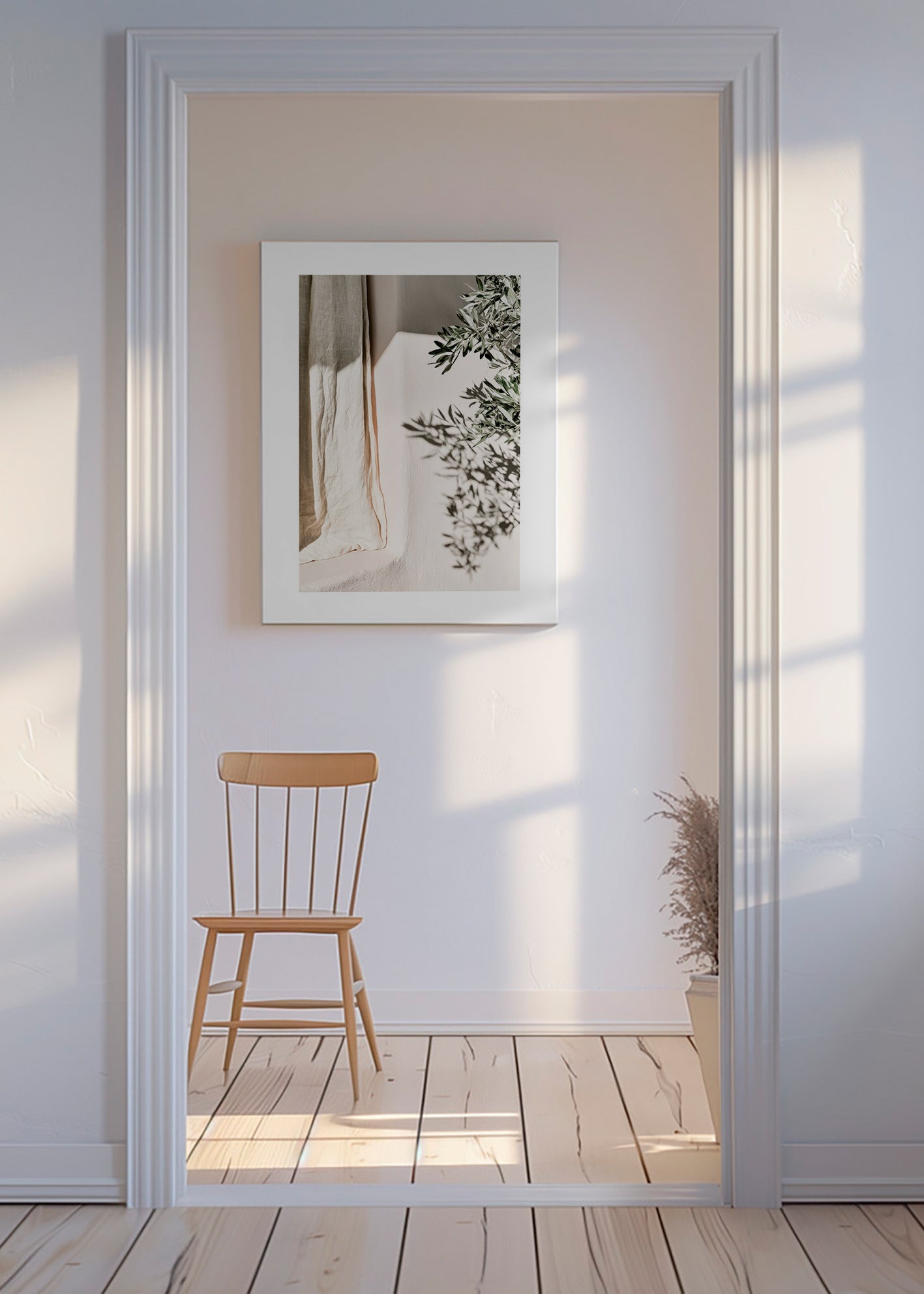 Botanisk plakat hør og olivengren