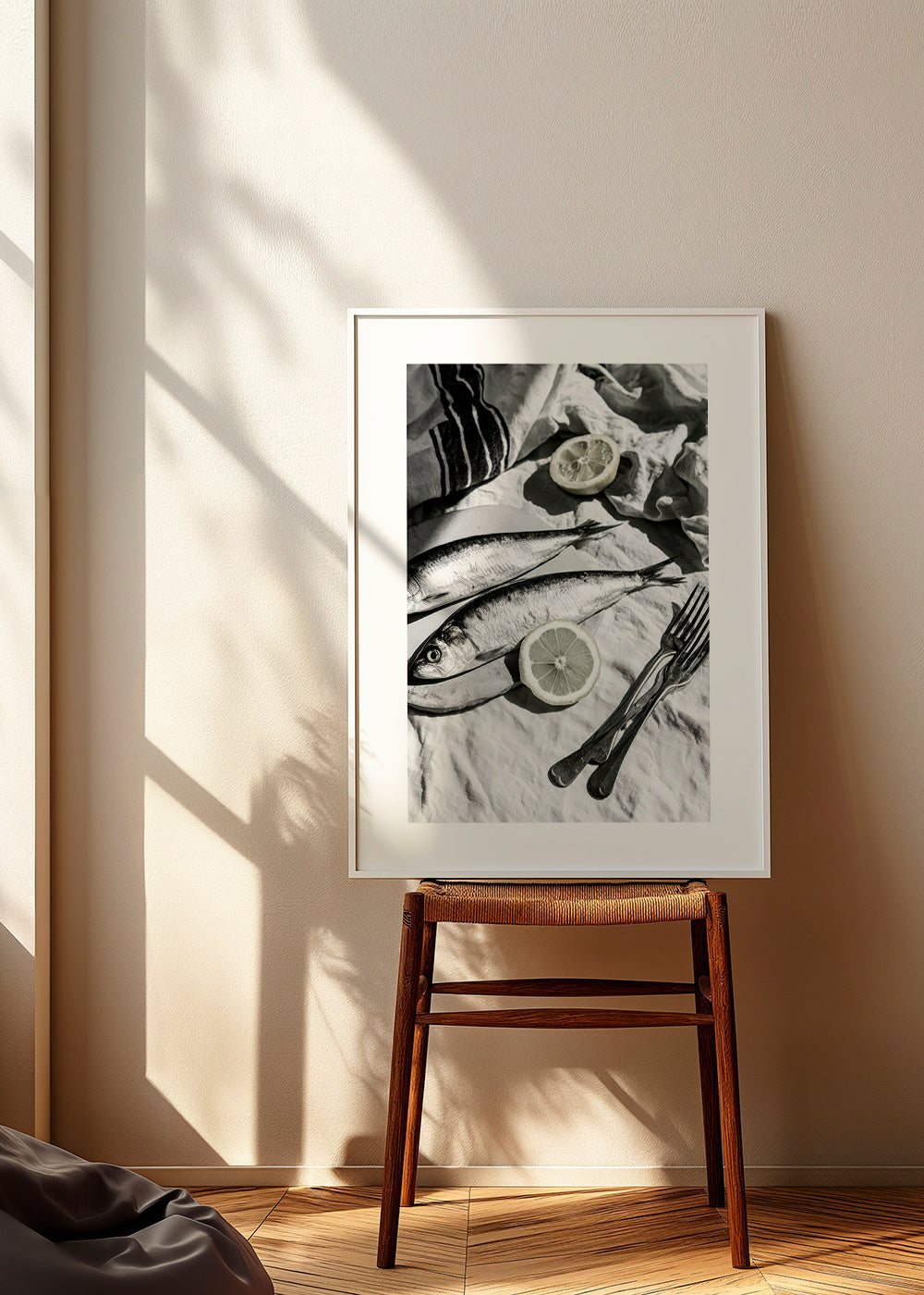 Køkkenkunst: sild og citron i sort-hvid