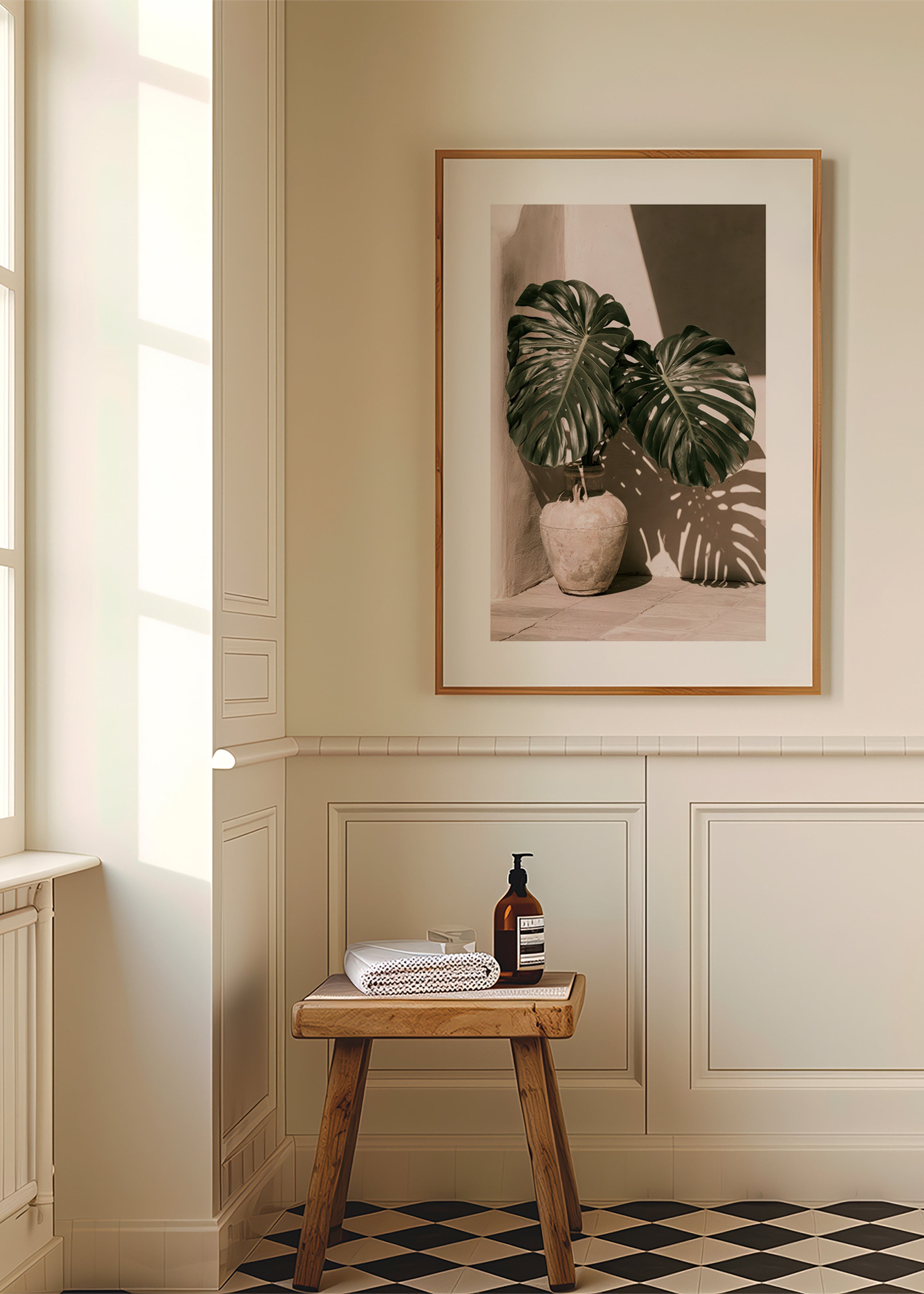 Botanisk plakat Monstera i potte