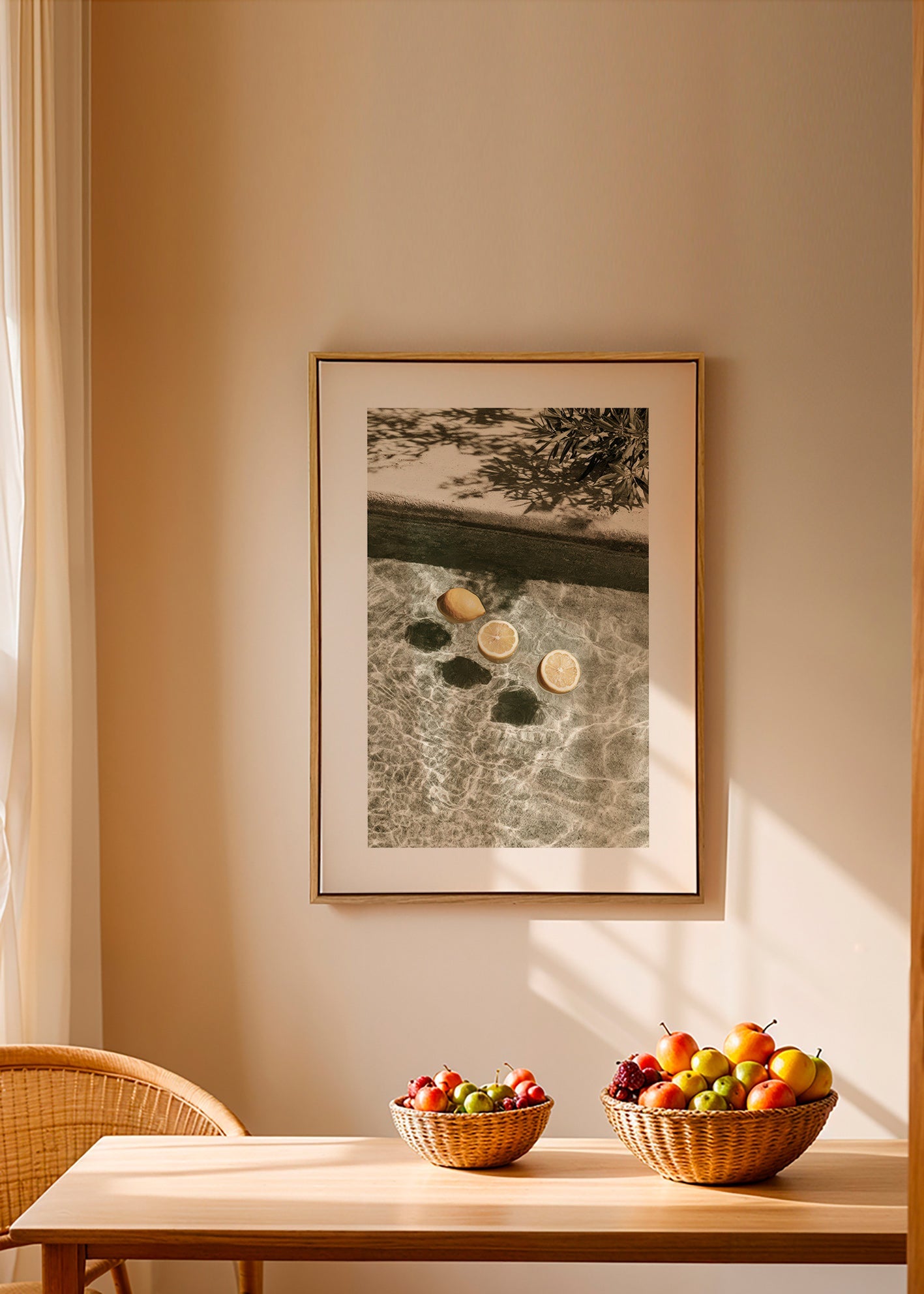 Køkkenkunst med svævende citroner