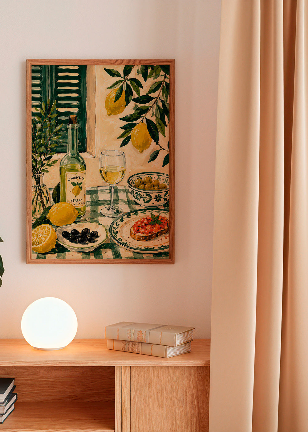 Køkkenkunst: stilleben med citron og limoncello