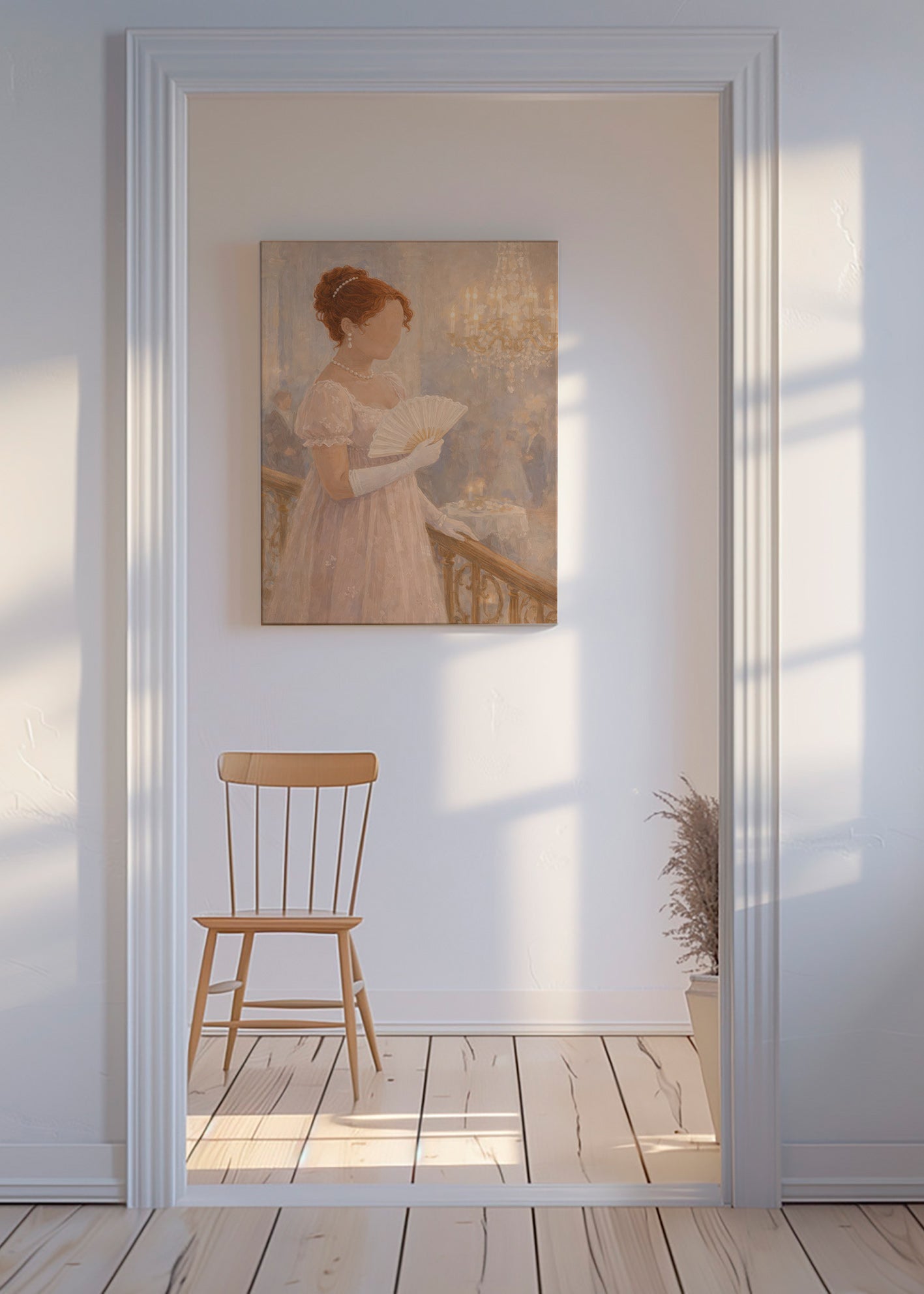 Illustration dame i balsal