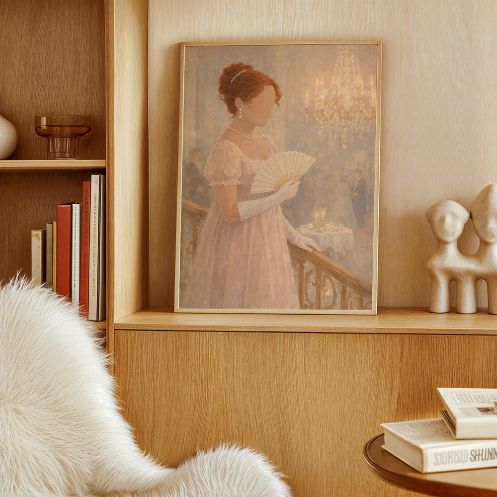 Illustration dame i balsal