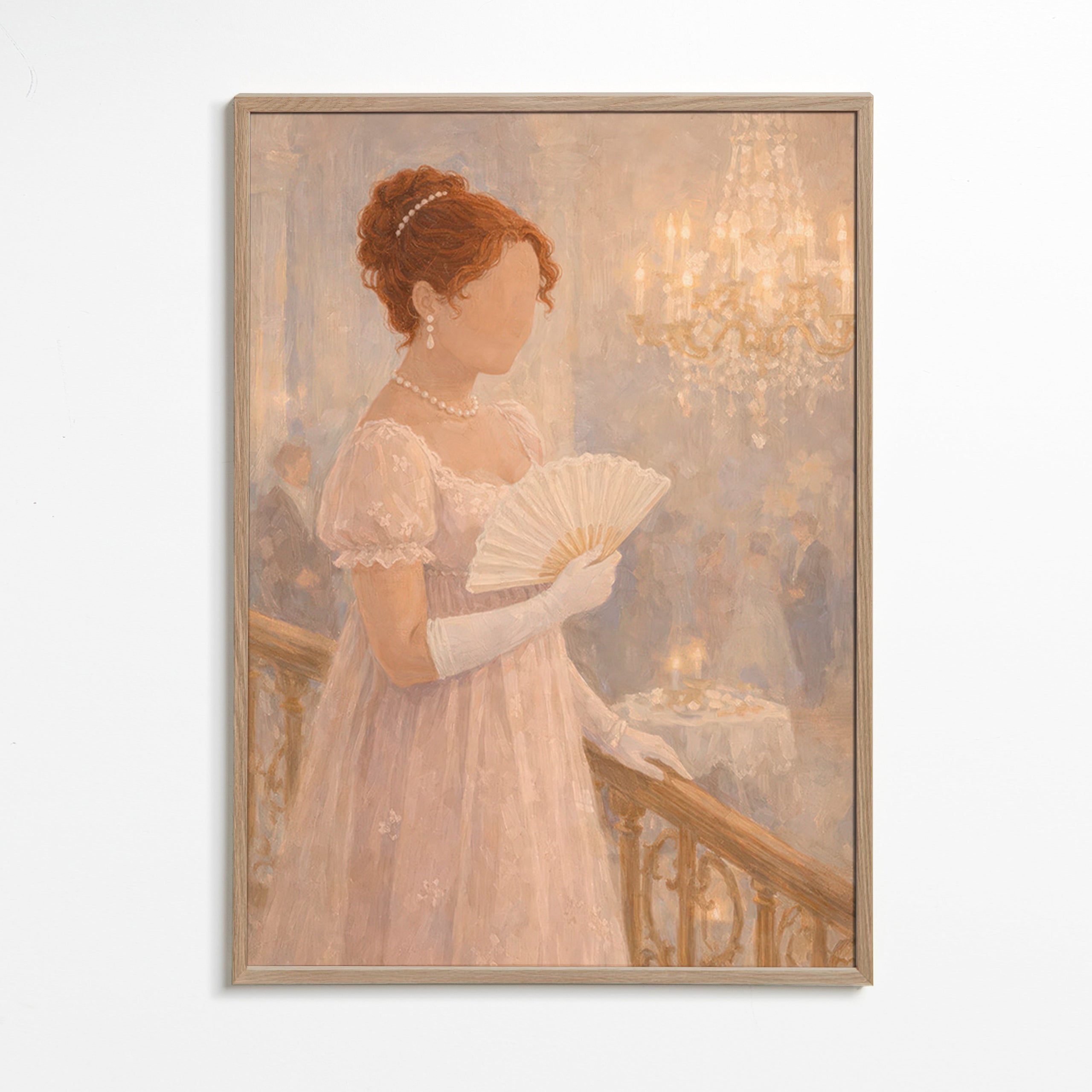 Illustration dame i balsal