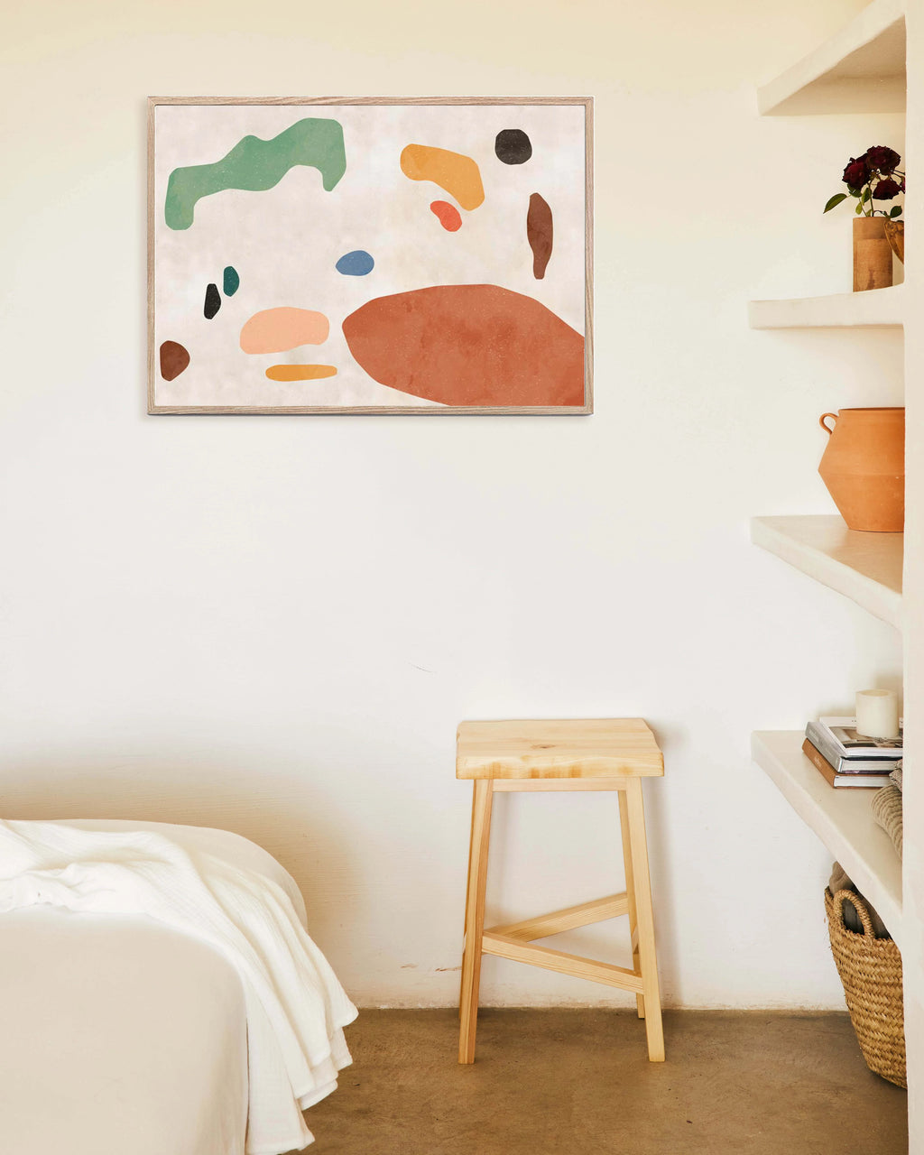 Abstrakt kunst med organiske terracotta former